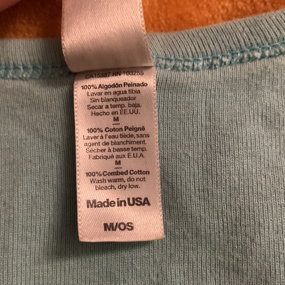 3/$15 American Apparel baby blue cropped cotton T medium - Picture 3 of 4